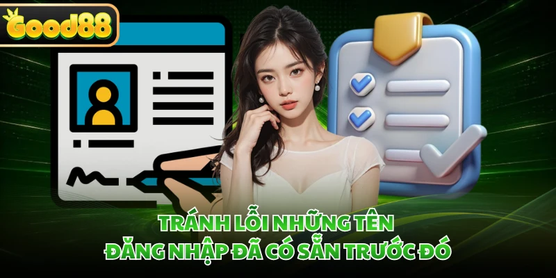 Đăng Ký GOOD88 - An Toàn Tuyệt Đối Chỉ Với 5 Bước 4 Tránh lỗi những tên đăng nhập đã có sẵn trước đó